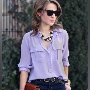 J.Crew lilac silk blouse